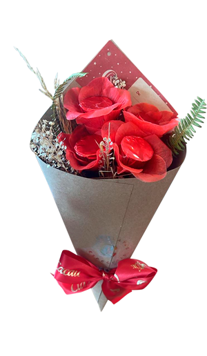 Buque de 4 Rosas de Chocolate